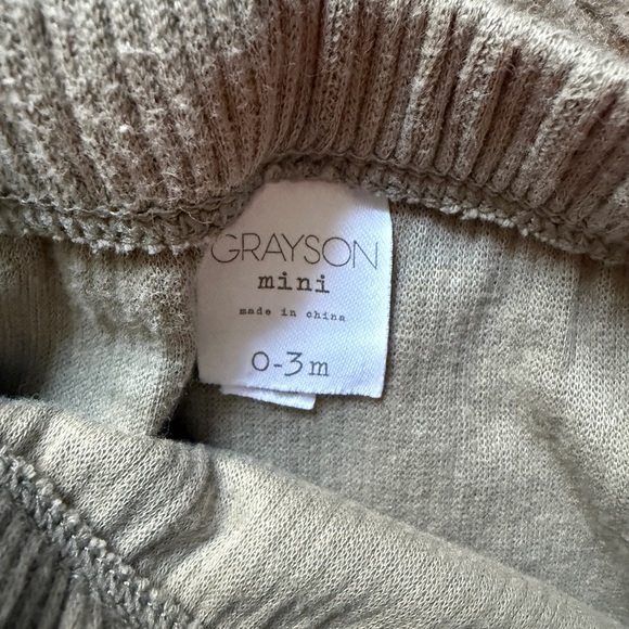 Grayson Mini Cozy Kids Tan and Gray Bottoms Set - 0-3 months - Picture 4 of 5